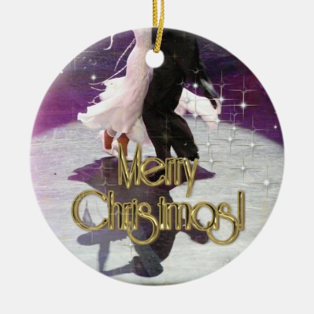 Adorno De Cerámica Bailarines de las Felices Navidad (Frente)