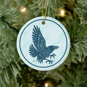 Adorno De Cerámica Baile Blue Raven