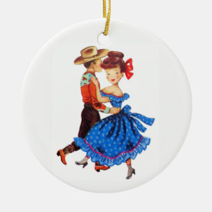 Adorno De Cerámica Baile cuadrado