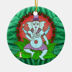 Adorno De Cerámica Baile de Ganesh de la paz