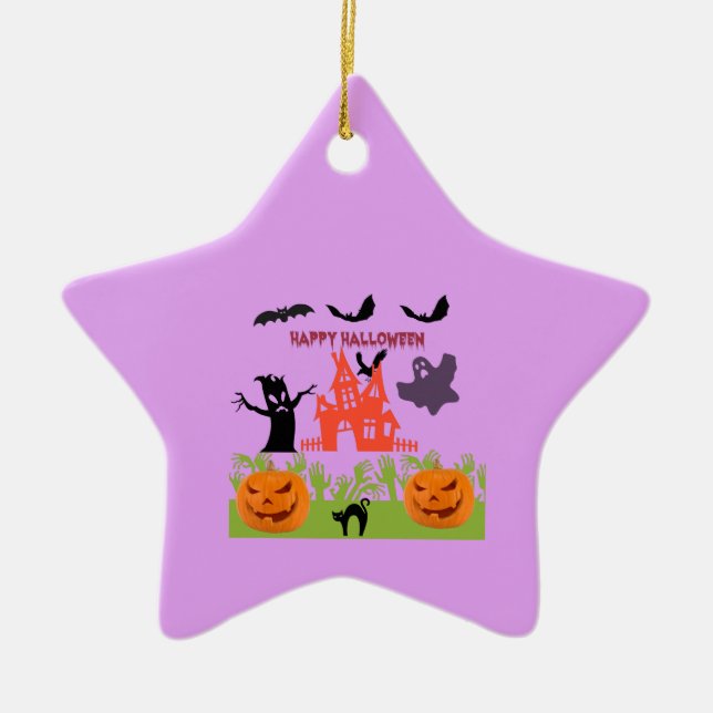 Adorno De Cerámica Baile de murciélagos, aparecen manos zombis, fanta (Frente)