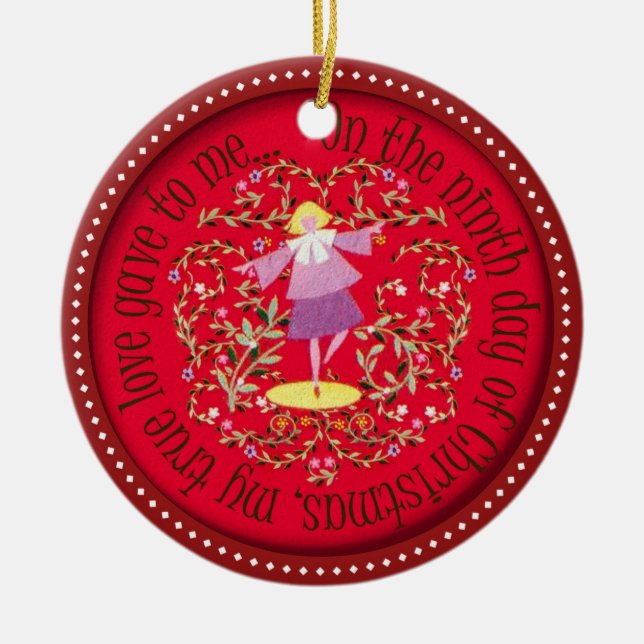 Adorno De Cerámica Baile de nueve señoras (Frente)