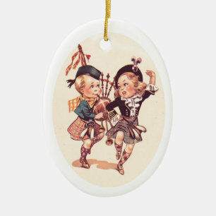Adorno De Cerámica Baile escocés de los niños