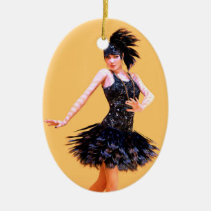 Adorno De Cerámica Baile Flapper Vintage