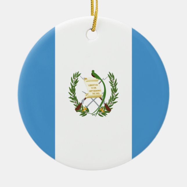 Adorno De Cerámica ¡Bajo costo! Bandera de Guatemala (Frente)