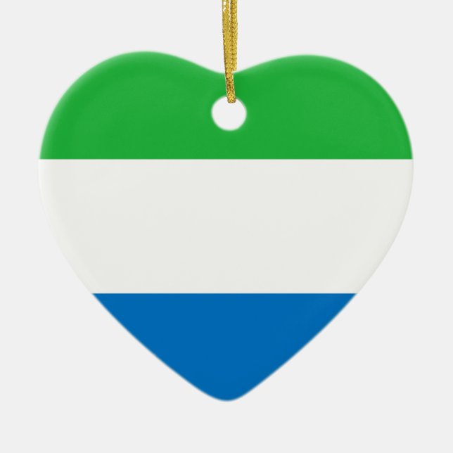 Adorno De Cerámica ¡Bajo costo! Bandera del Sierra Leone (Frente)