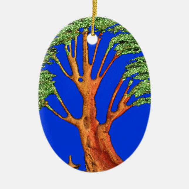 Adorno De Cerámica Bajo el cielo azul: La colección de árboles de aca (Frente)