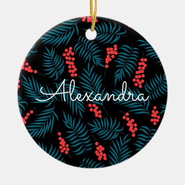 Adorno De Cerámica Bajo el Mistletoe (Frente)