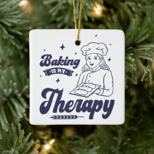 Adorno De Cerámica Baking Es Mi Terapia, Divertidos Regalos De Chef D