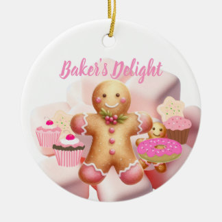 Adorno De Cerámica Baking Holiday Treats Gingerbread Man