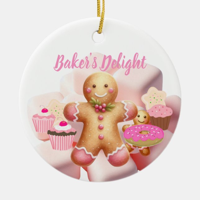 Adorno De Cerámica Baking Holiday Treats Gingerbread Man (Frente)
