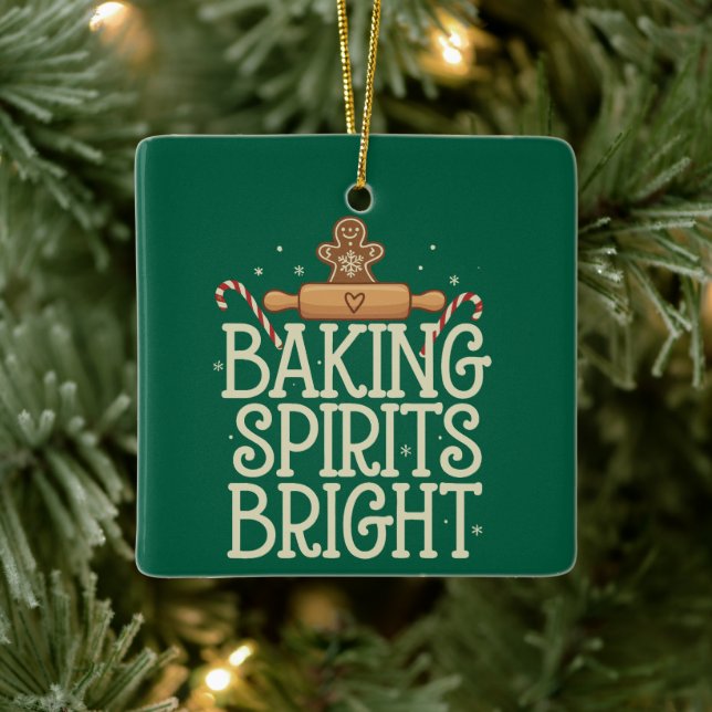 Adorno De Cerámica Baking Spirit Navidades brillantes Nochebuena Funn (Árbol)