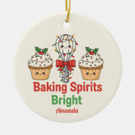 Adorno De Cerámica Baking Spirits Bright Funny Christmas Ornament