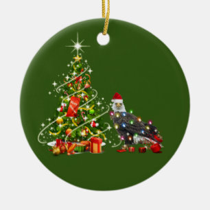 Adorno De Cerámica BALD EAGLE Con Navidades Gorras Scaft