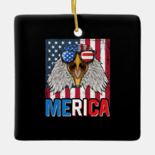 Adorno De Cerámica Bald Eagle Merica 4 de Julio