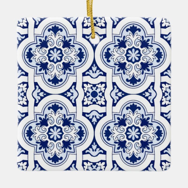 Adorno De Cerámica Baldosa azul portuguesa (Anverso)