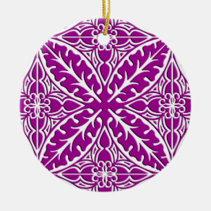 Adorno De Cerámica Baldosas marroquíes - amatista morado y blanco