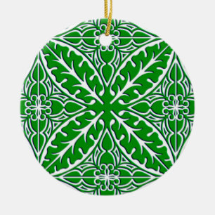 Adorno De Cerámica Baldosas marroquíes - verde esmeralda y blanco