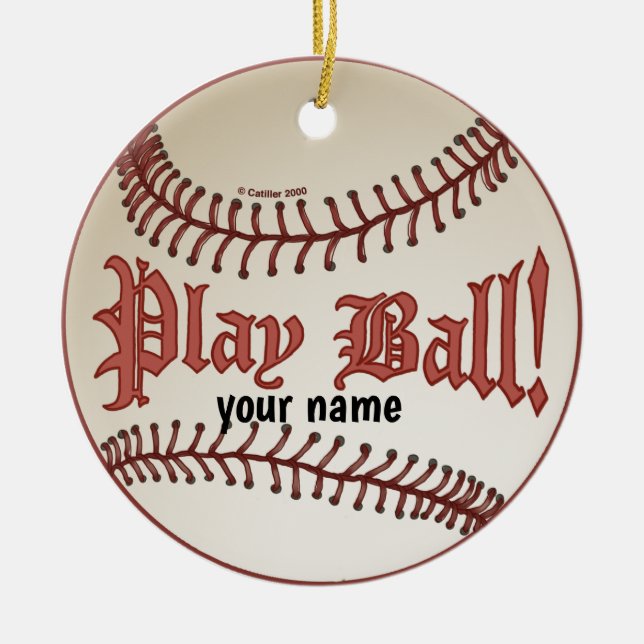 Adorno De Cerámica Ball de Béisbol (Frente)
