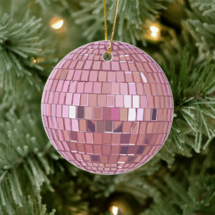 Adorno De Cerámica Ball espejo rosado