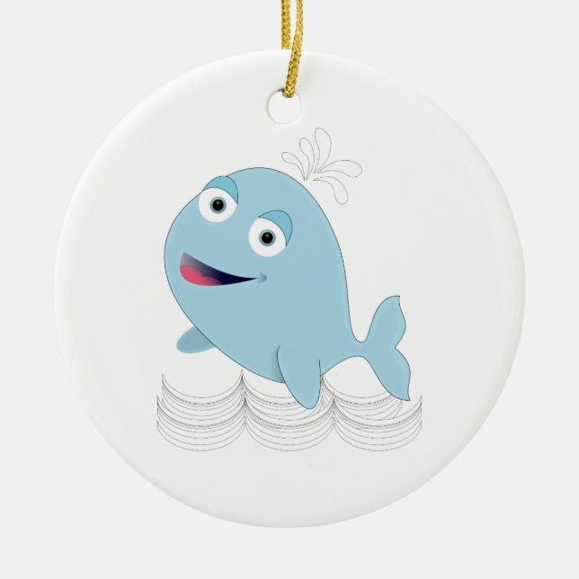 Adorno De Cerámica Ballena azul (Frente)