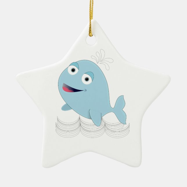 Adorno De Cerámica Ballena azul (Frente)