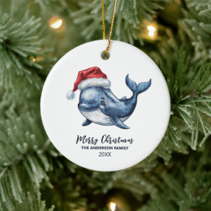 Adorno De Cerámica Ballena náutica personalizada en Navidades de Sant