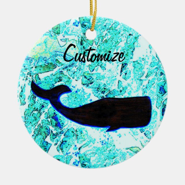 Adorno De Cerámica ballena negra Thunder_Cove modificado para (Frente)