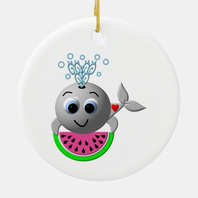 Adorno De Cerámica Ballena y sandía (Atrás)