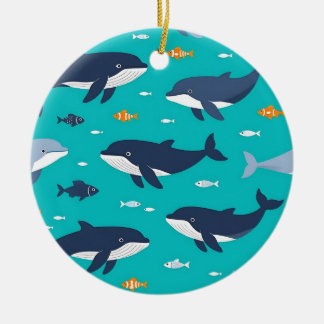 Adorno De Cerámica Ballenas delfines océano Patrón