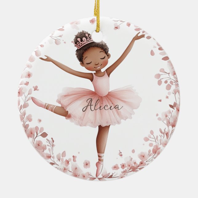 Adorno De Cerámica Ballerina afroamericana (Atrás)