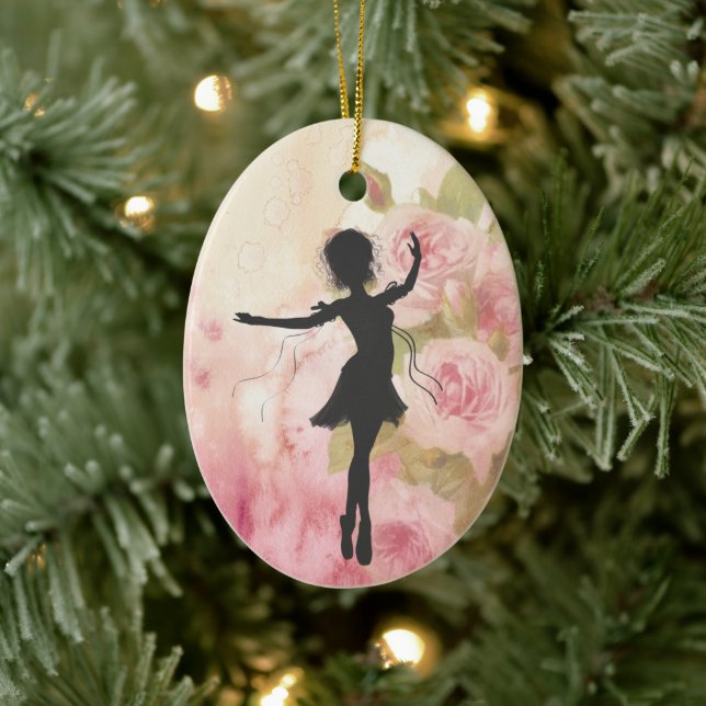 Adorno De Cerámica Ballerina de Bonito personalizada en ballet rosa (Árbol)