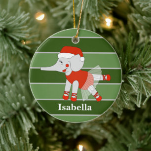 Adorno De Cerámica Ballerina Elefante Especial de Navidad