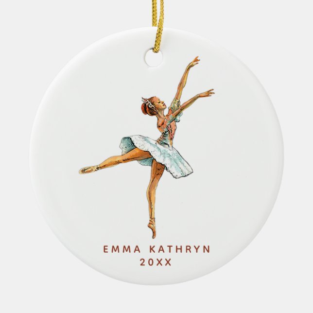 Adorno De Cerámica Ballerina Personalizada Niña Hija Azúcar (Frente)