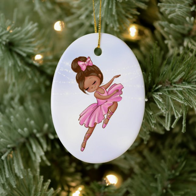 Adorno De Cerámica Ballerina Pink, Navidades de ballet de Bonito púrp (Árbol)