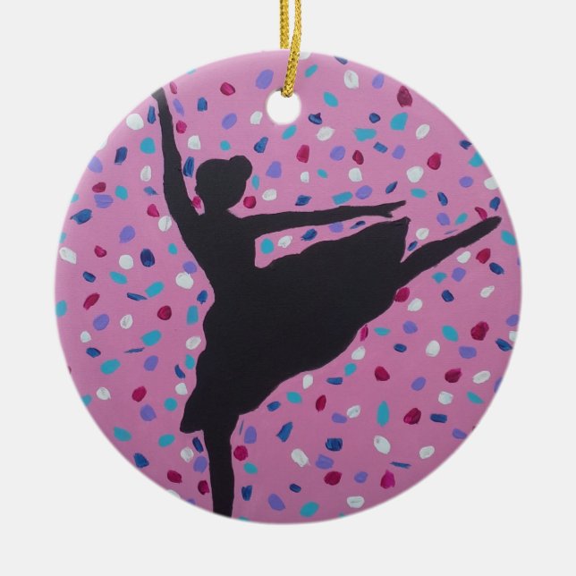 Adorno De Cerámica Ballerina Silhouette Ornament (Frente)