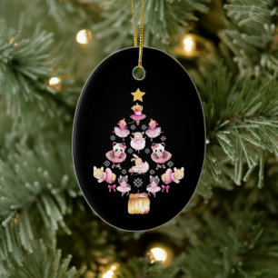 Adorno De Cerámica Ballet Animales Ballerina Árbol de Navidad
