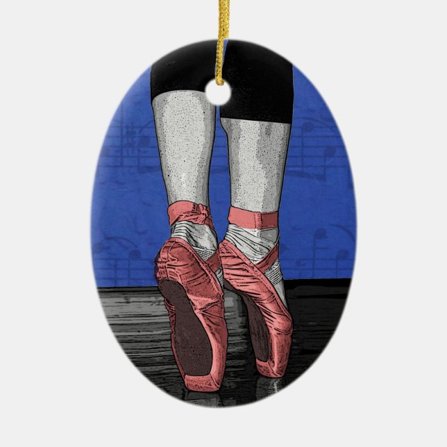 Adorno De Cerámica Ballet bailarín zapatos (Frente)