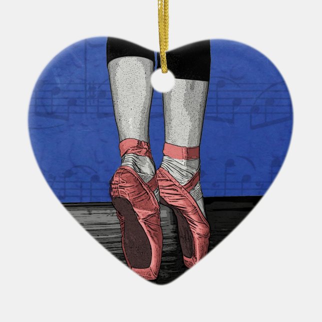 Adorno De Cerámica Ballet bailarín zapatos (Frente)