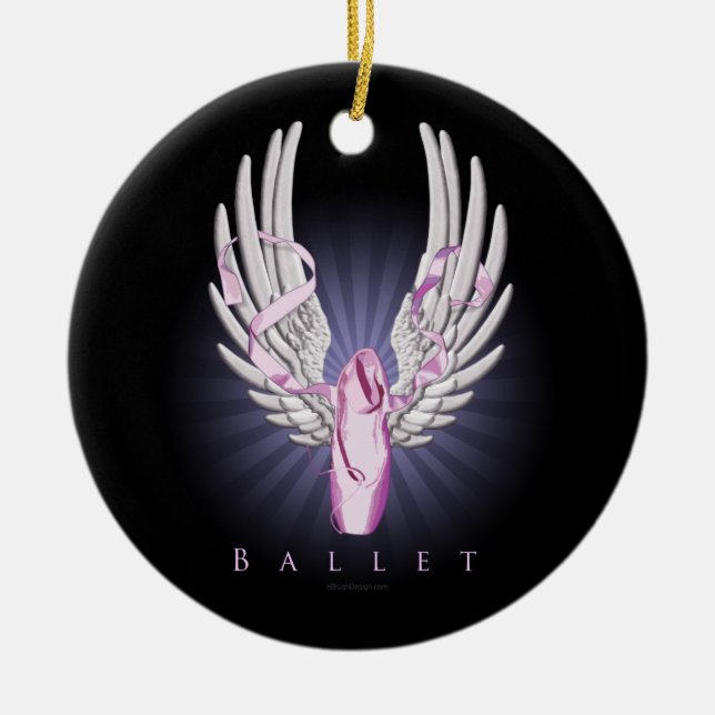 Adorno De Cerámica Ballet con alas (danza) (Frente)