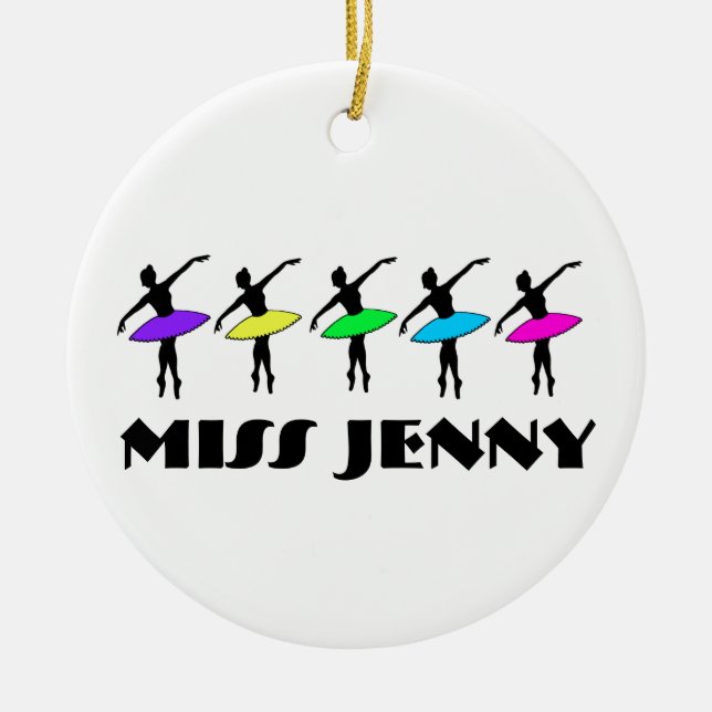 Adorno De Cerámica Ballet de Danza Personalizada Ballerina Pointe (Frente)