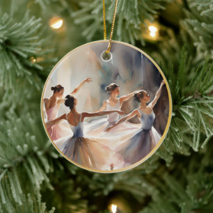 Adorno De Cerámica Ballet Personalizado acuarela