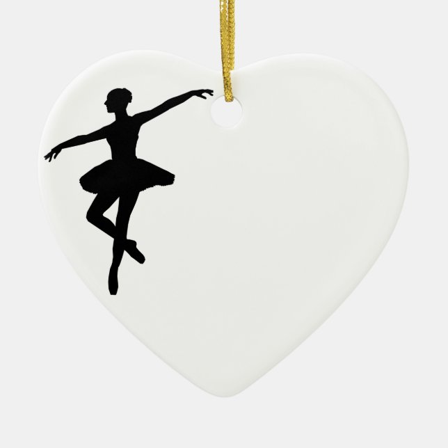 Adorno De Cerámica Ballet simple Ballerina Blanca Negra (Frente)