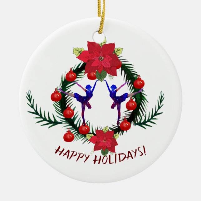 Adorno De Cerámica Ballet Winter Holidays Art (Frente)