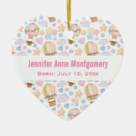 Adorno De Cerámica Balón de aire caliente Patrón de color agua dulce 