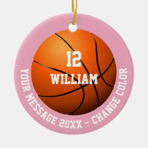 Adorno De Cerámica Balón de baloncesto con nombre personalizado y men