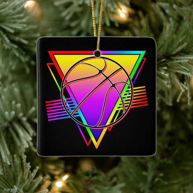 Adorno De Cerámica Balón de Baloncesto Retro Moderno (Árbol)