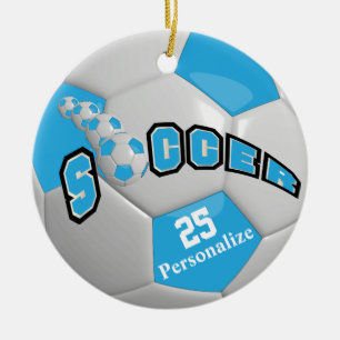 Adorno De Cerámica Balón de fútbol - Azul bebé Personalizar