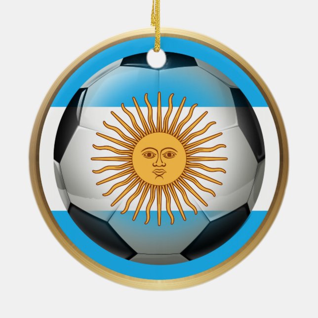 Adorno De Cerámica Balón de fútbol de Argentina (Atrás)