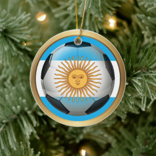 Adorno De Cerámica Balón de Fútbol Deportes Argentina